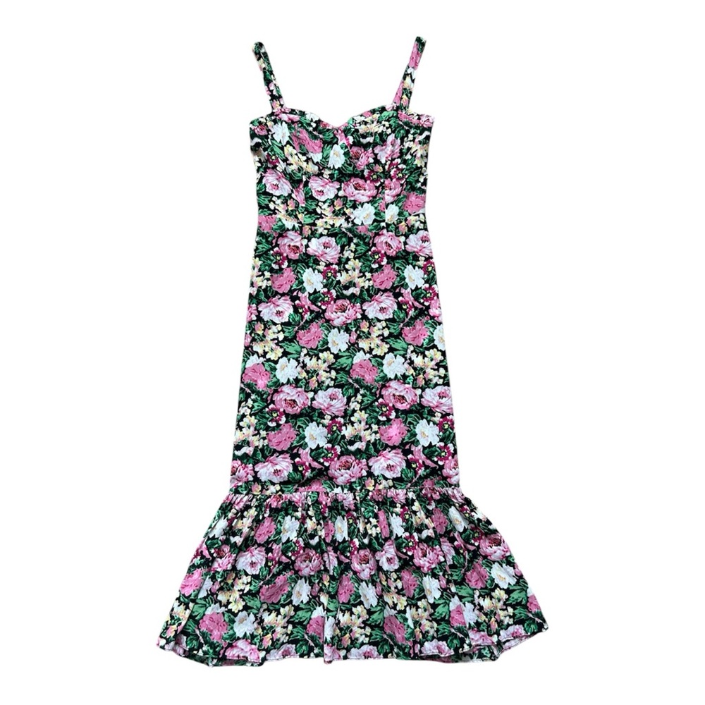 WAYF Floral Midi Sundress Sweetheart Neck Sleeveless Zip Size XS